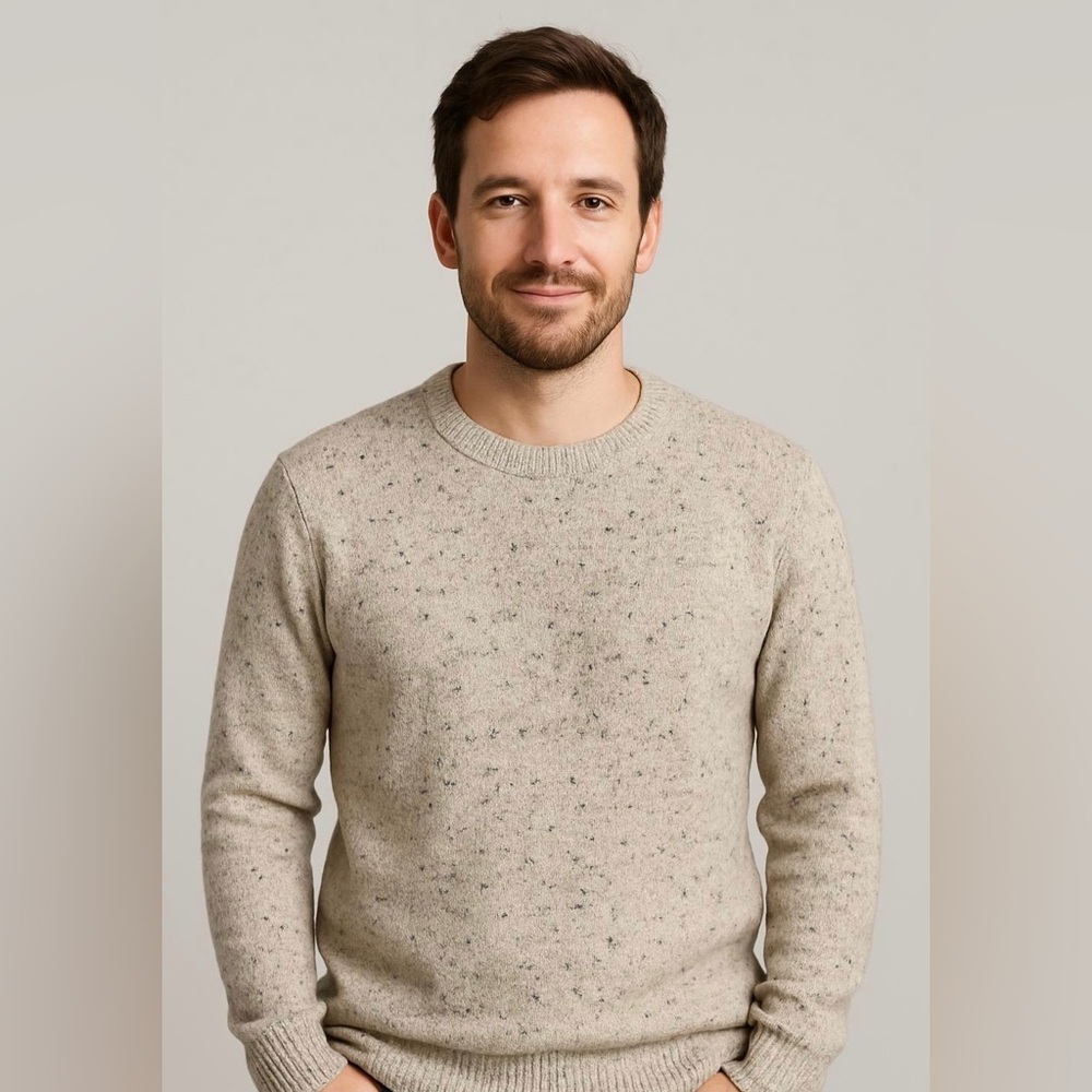 Vintage - Speckled Wool Blend Crewneck Sweater